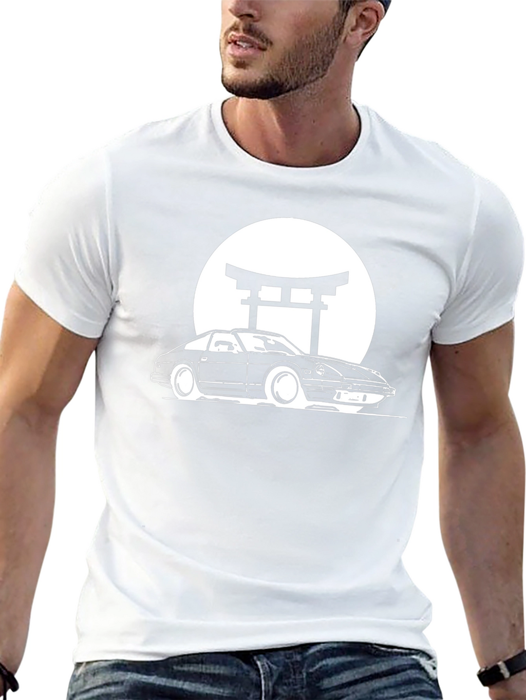 Classic Car Graphic Tee - Retro Japanese Style Shirt