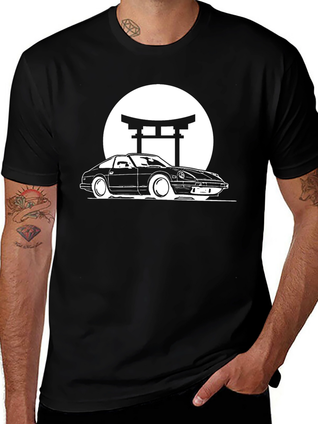 Classic Car Graphic Tee - Retro Japanese Style Shirt