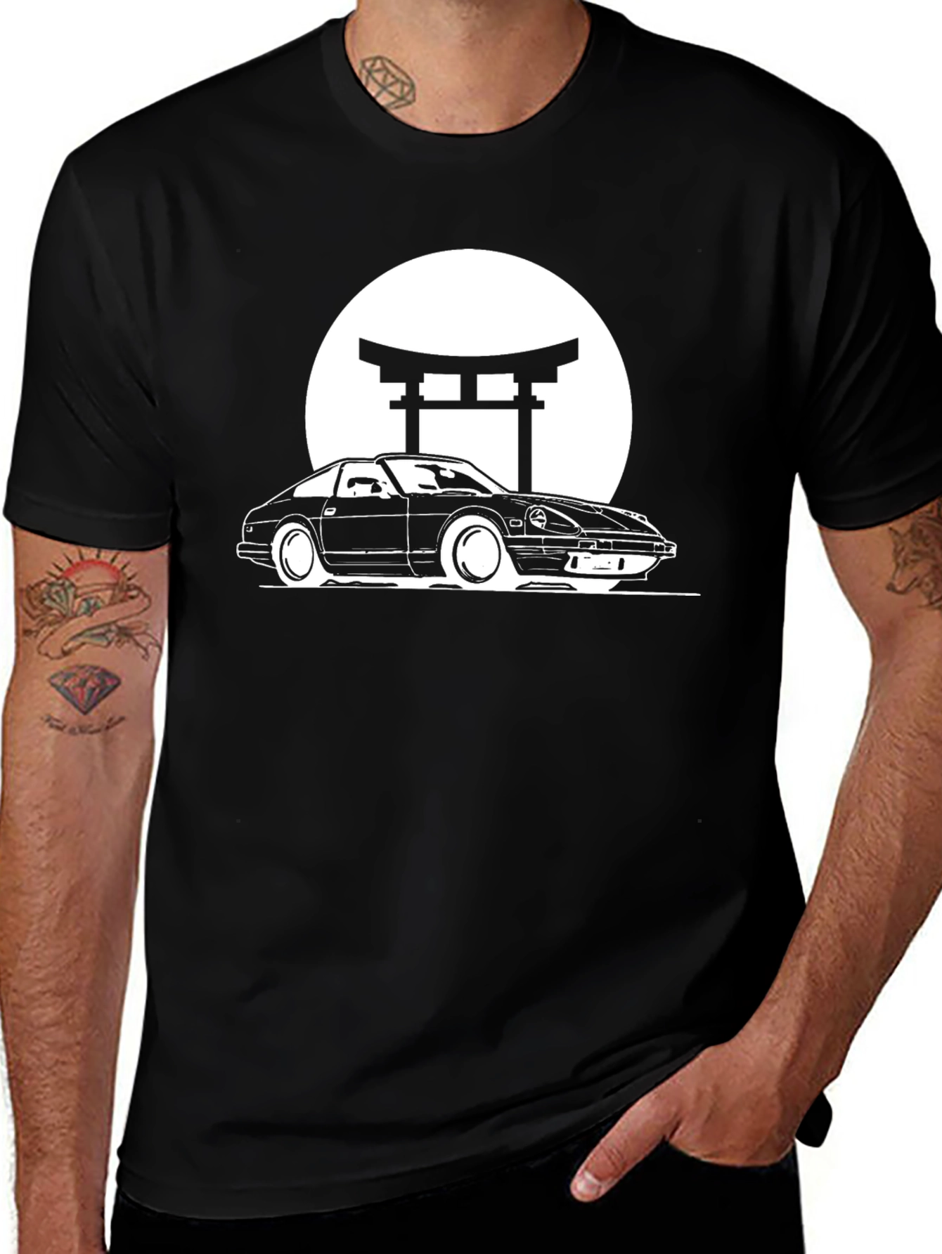 Classic Car Graphic Tee - Retro Japanese Style Shirt