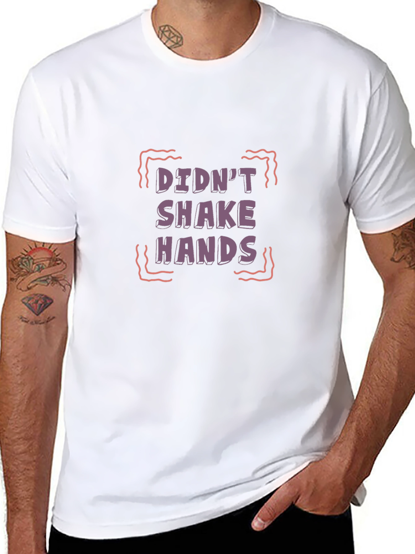Didnt Shake Hands Graphic Tee - Black T-Shirt