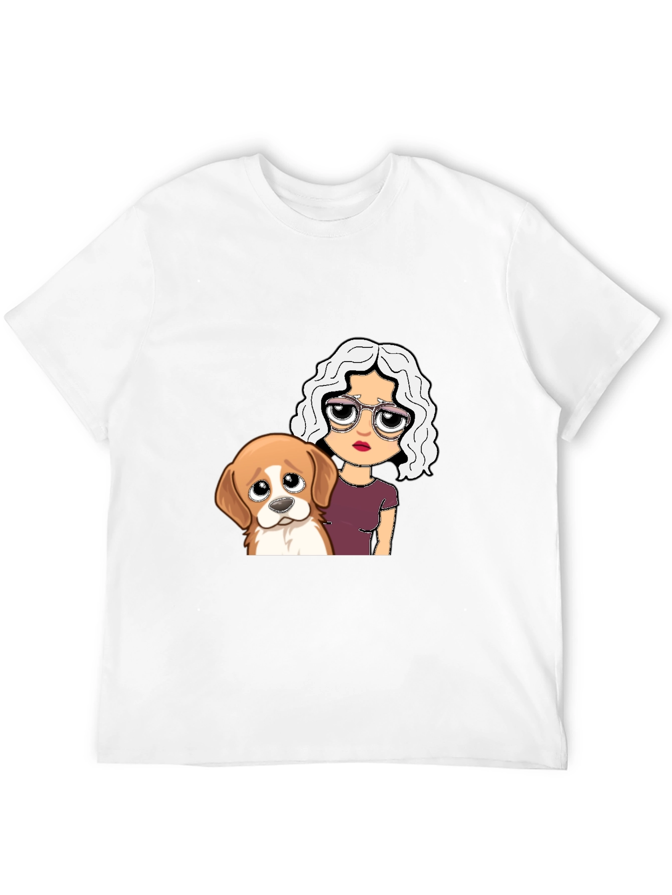 Dog & Girl Graphic Tee - Black Unisex T-Shirt