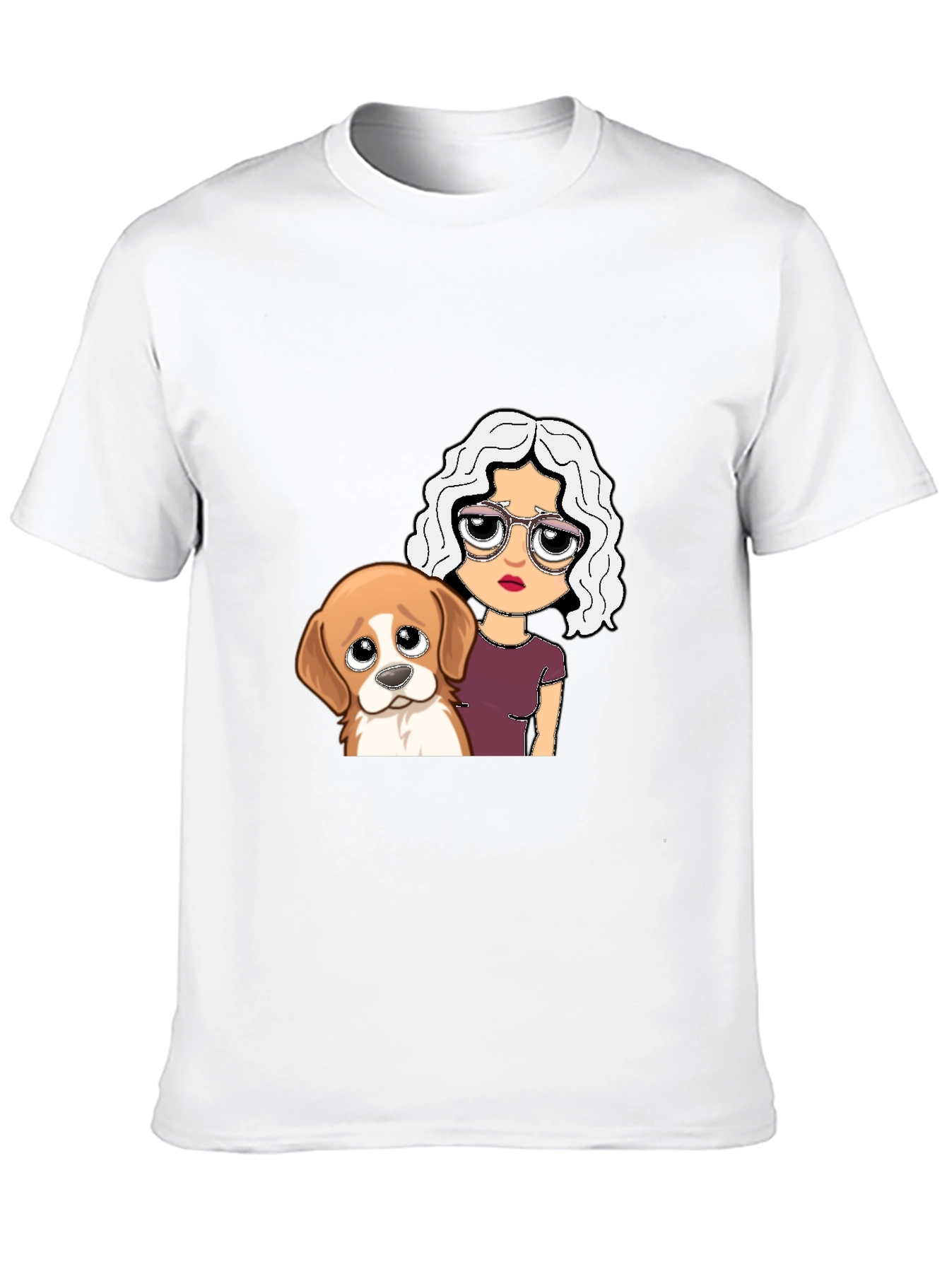 Dog & Girl Graphic Tee - Black Unisex T-Shirt