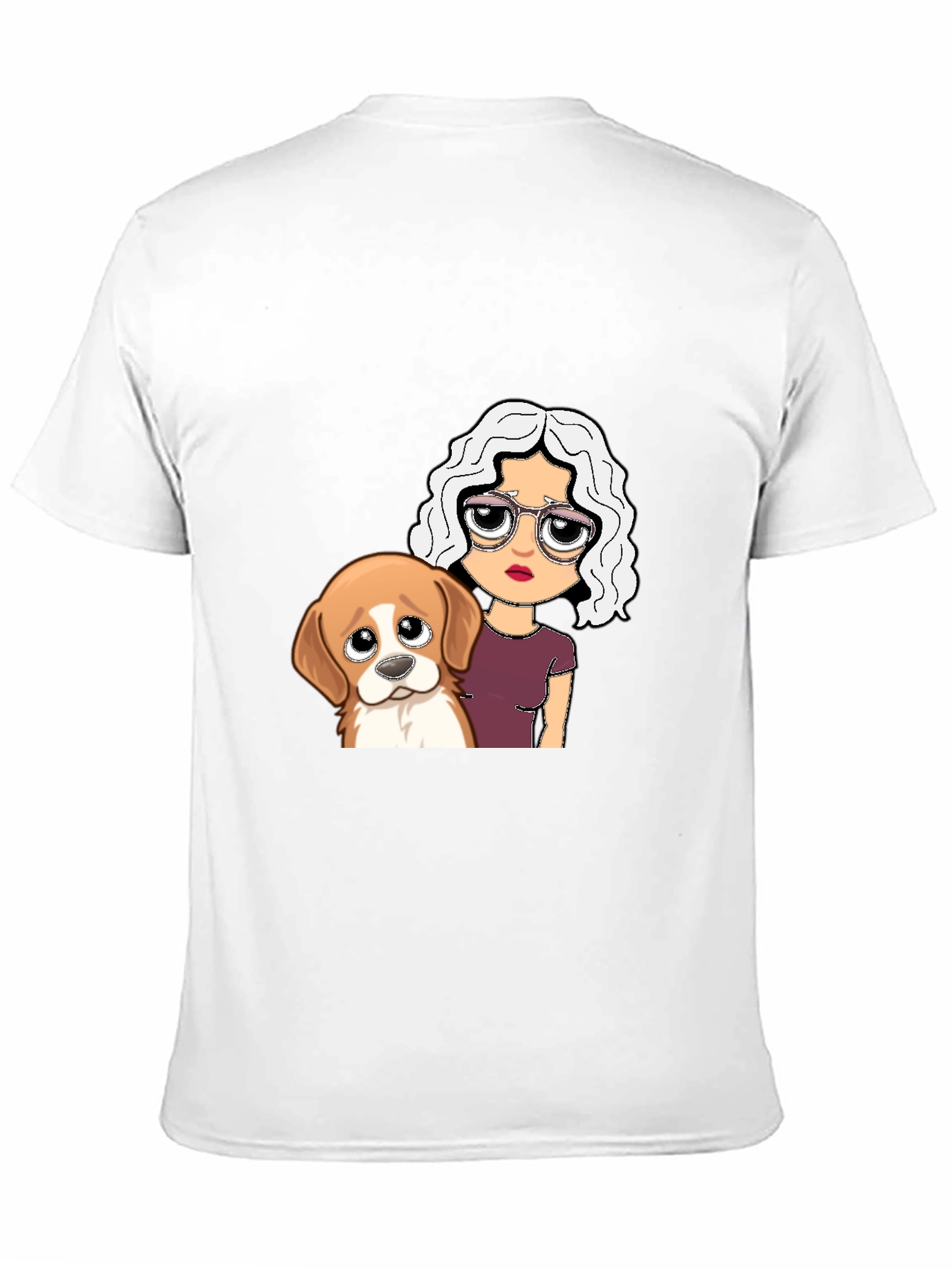 Dog & Girl Graphic Tee - Black Unisex T-Shirt