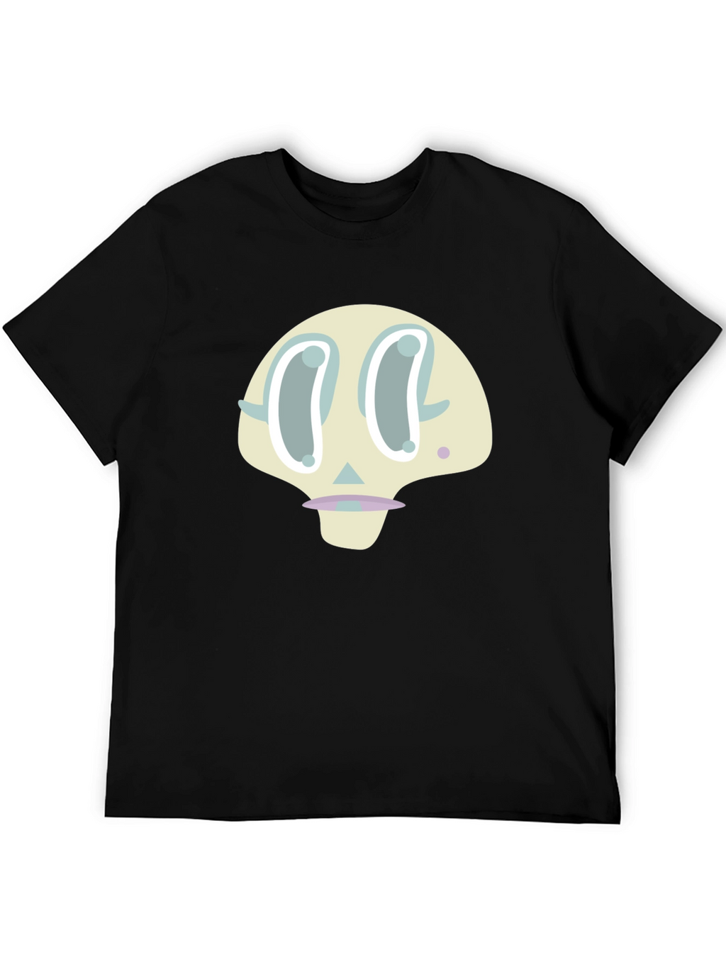 Cartoon Skull Graphic Print Black T-Shirt