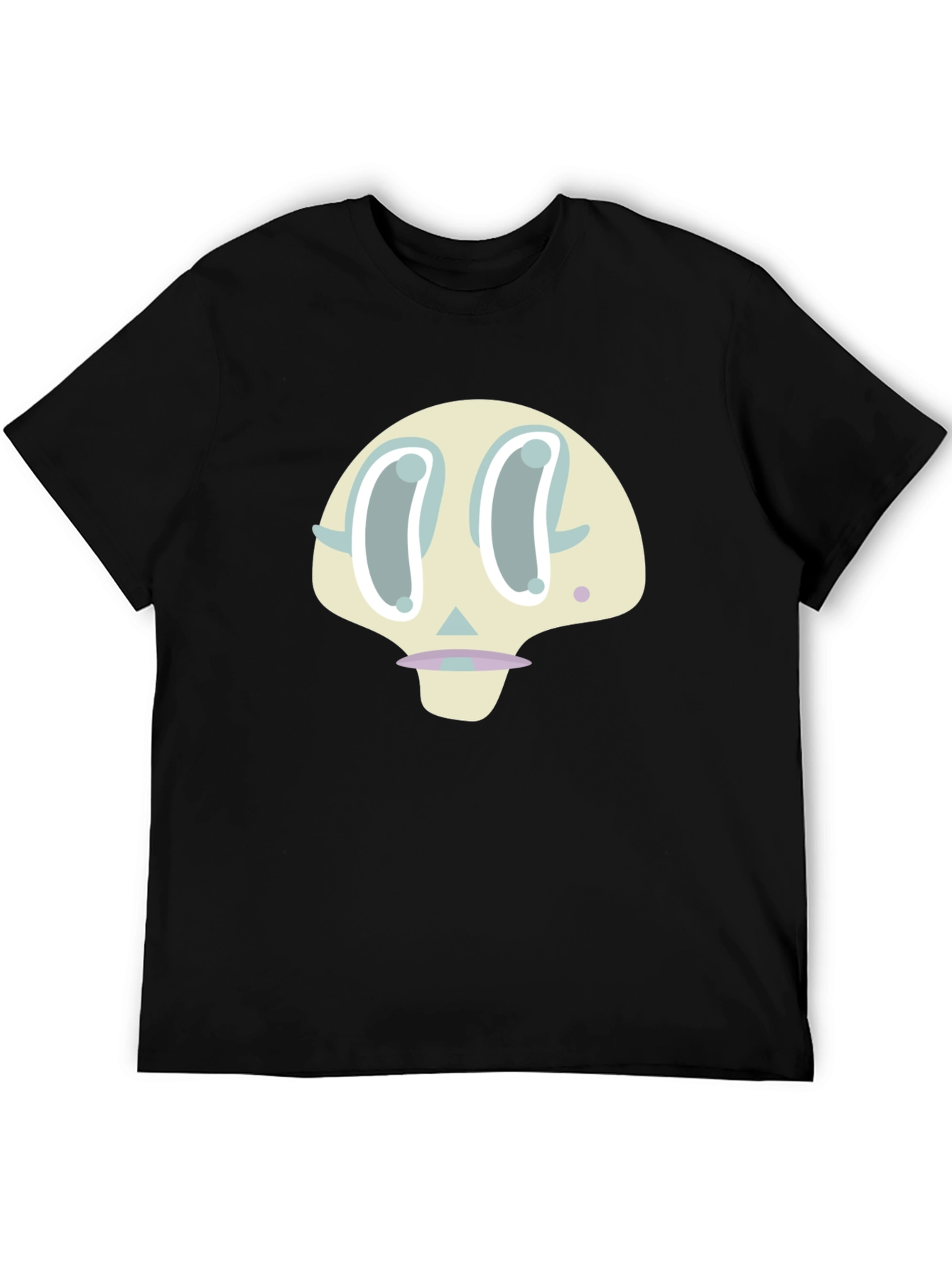 Cartoon Skull Graphic Print Black T-Shirt