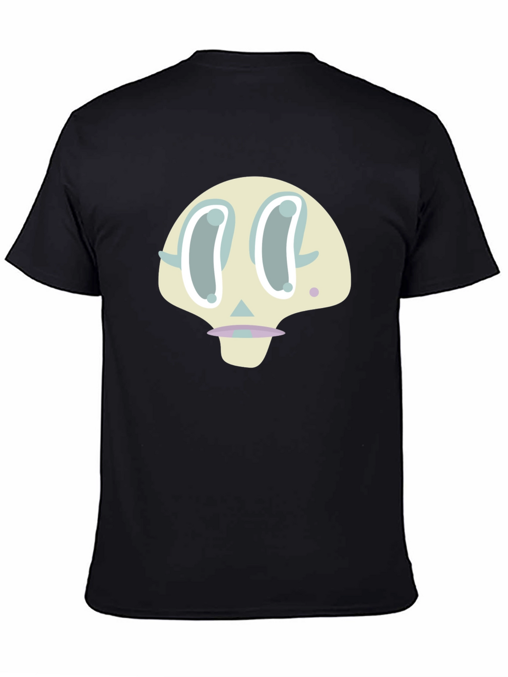 Cartoon Skull Graphic Print Black T-Shirt