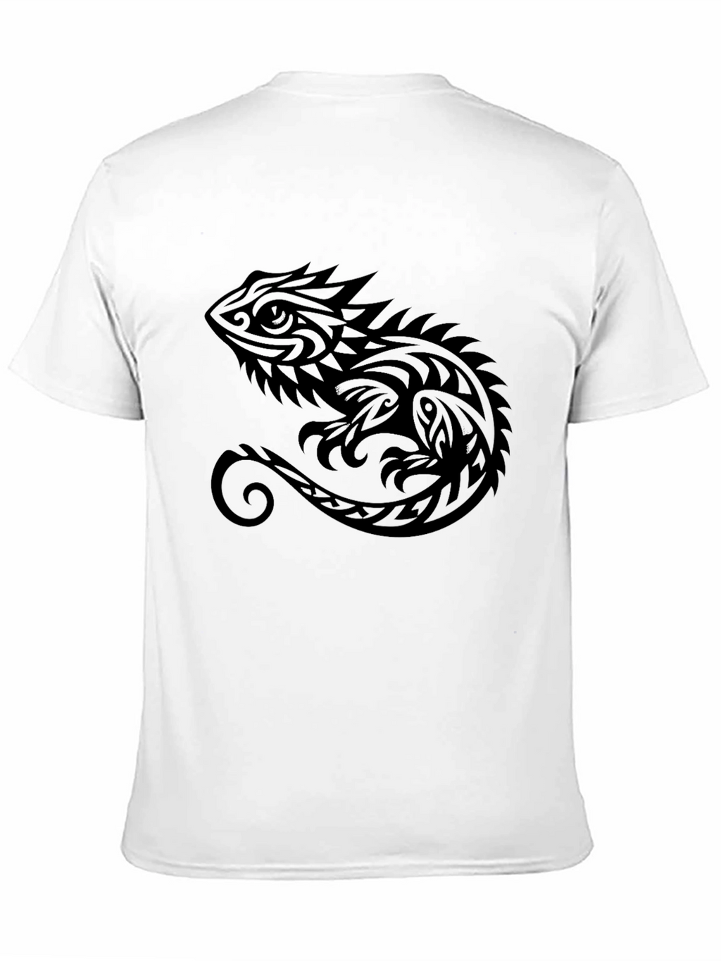 Tribal Lizard Graphic Tee - Stylish Mens Black T-Shirt