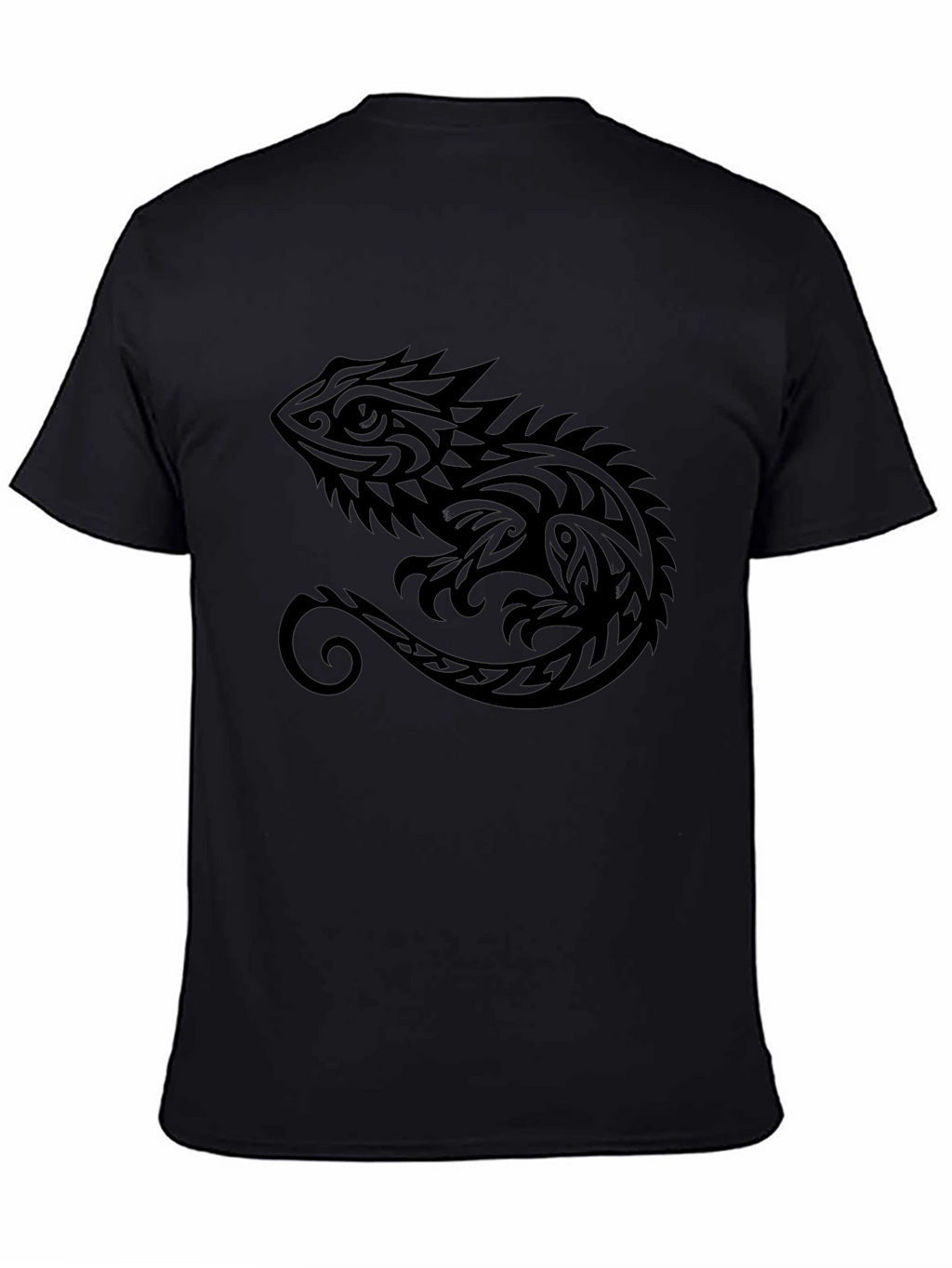 Tribal Lizard Graphic Tee - Stylish Mens Black T-Shirt