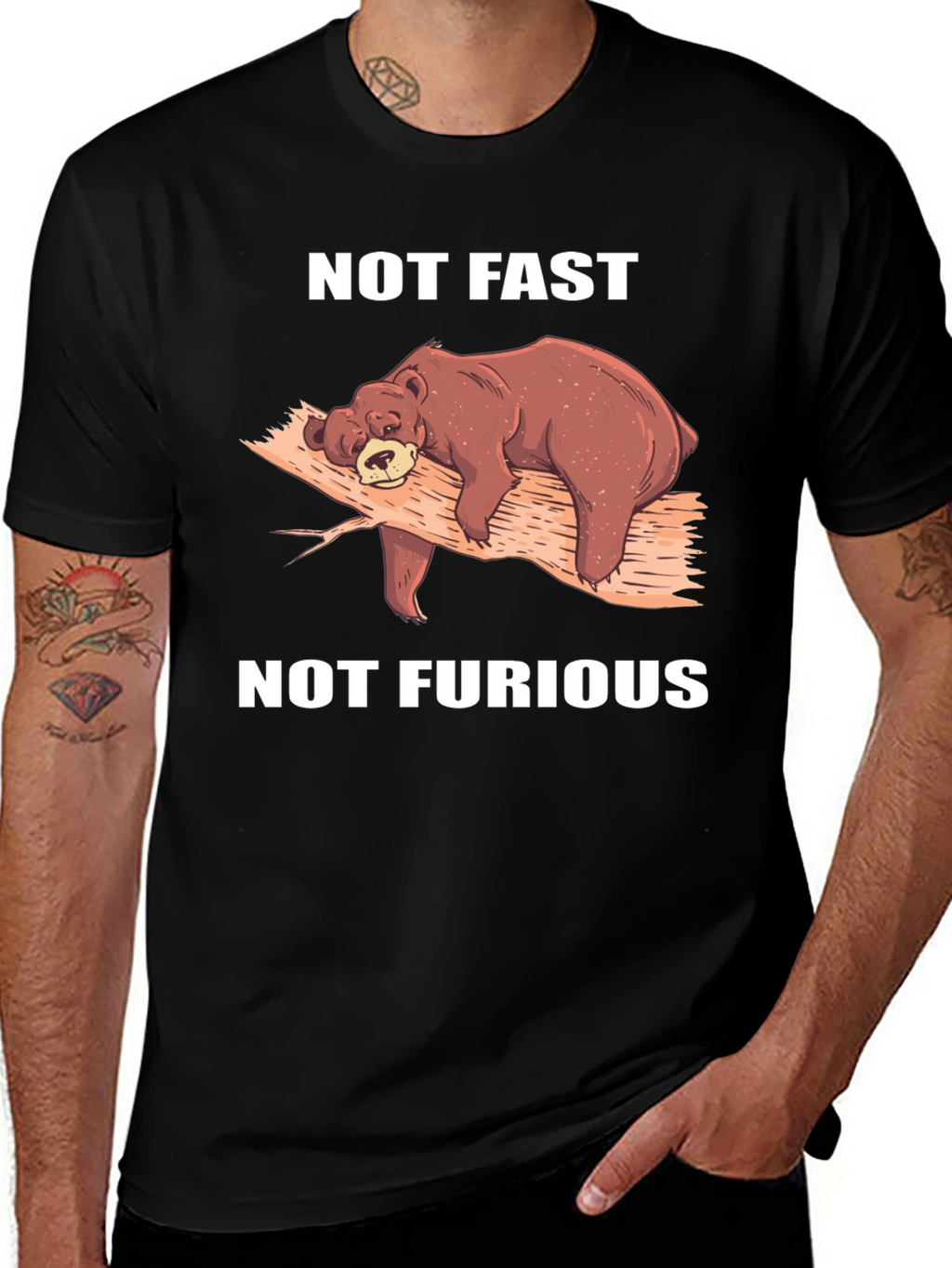 Not Fast Not Furious Bear T-Shirt