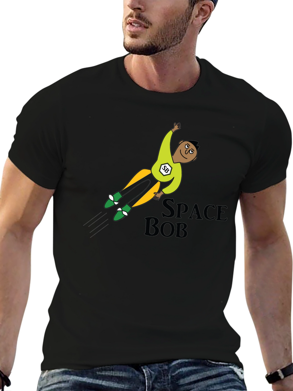 Space Bob T-Shirt: Cartoon Hero Tee