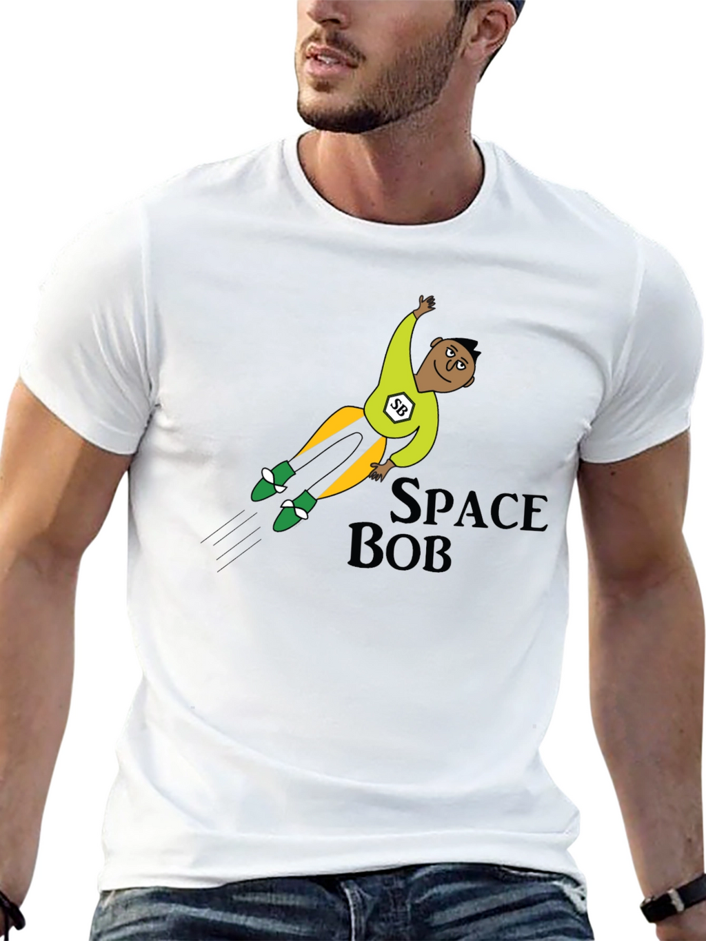 Space Bob T-Shirt: Cartoon Hero Tee