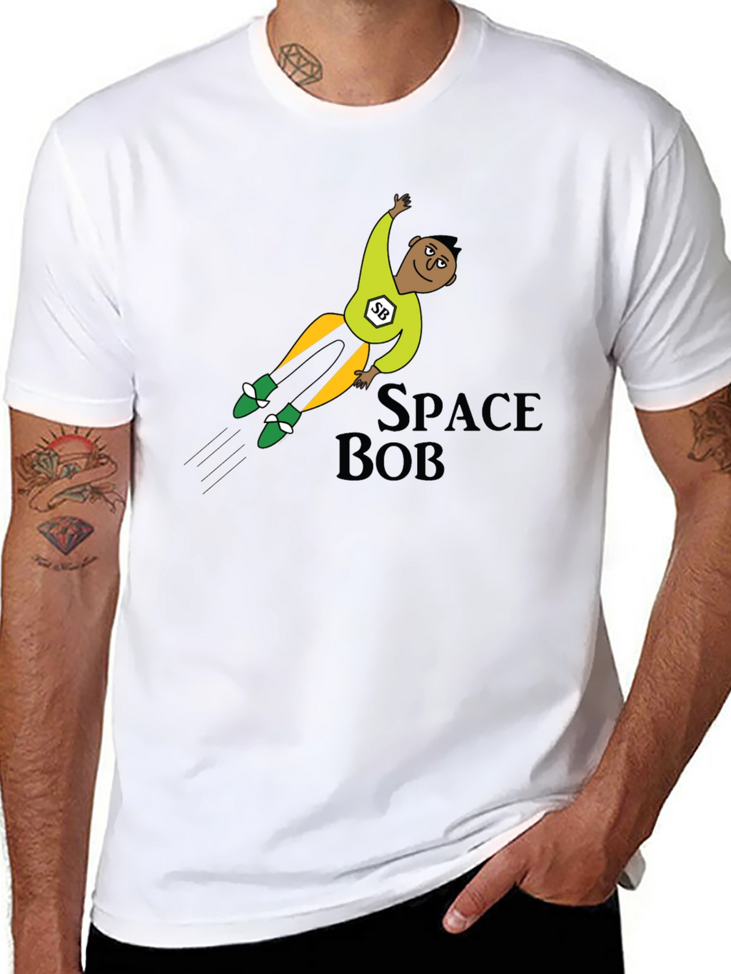 Space Bob T-Shirt: Cartoon Hero Tee