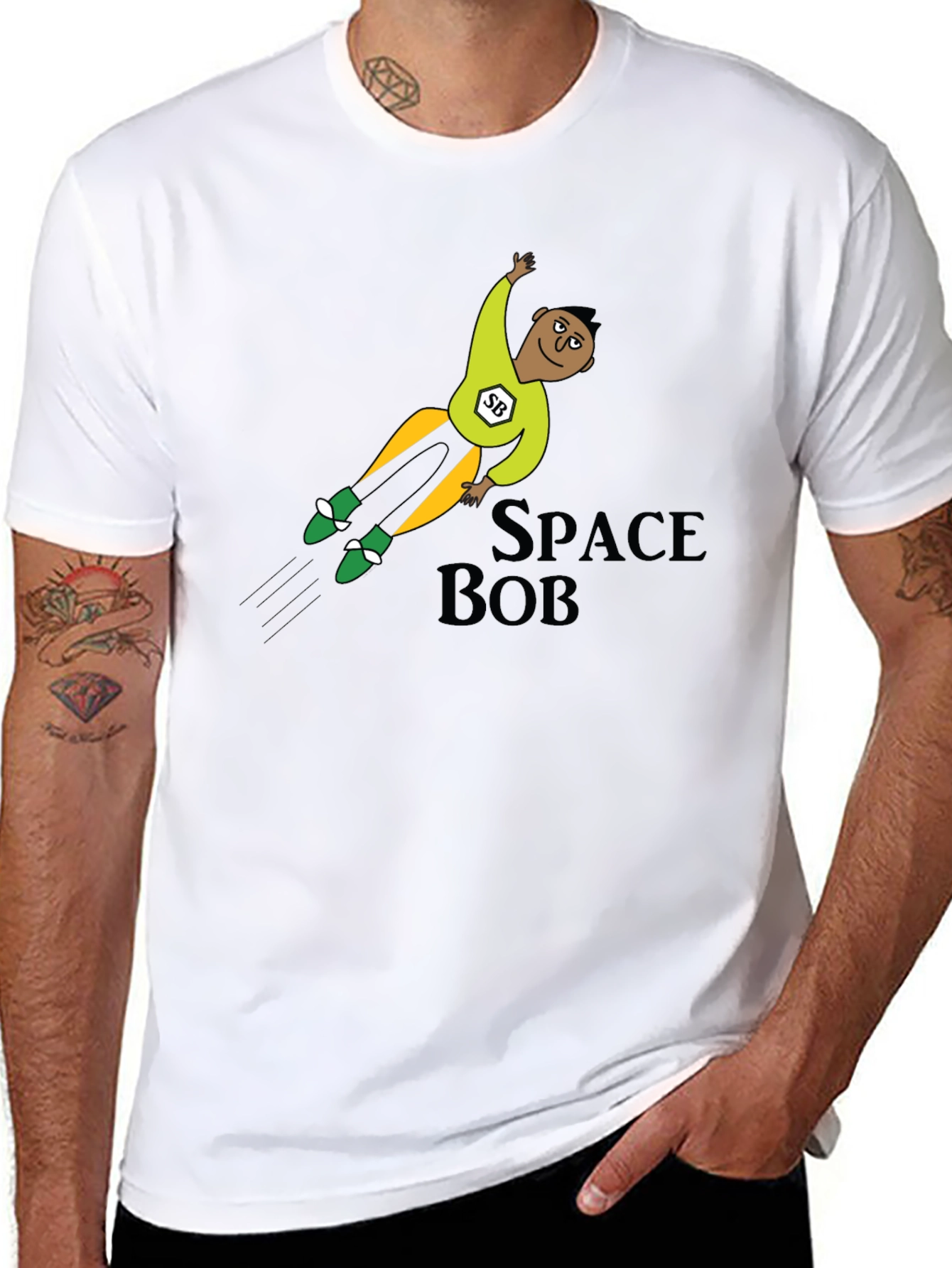 Space Bob T-Shirt: Cartoon Hero Tee