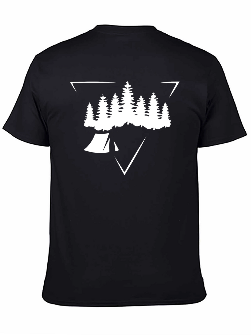 Camping T-Shirt: Pine Tree Tent Triangle Design