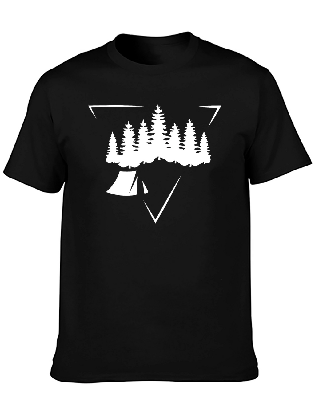 Camping T-Shirt: Pine Tree Tent Triangle Design