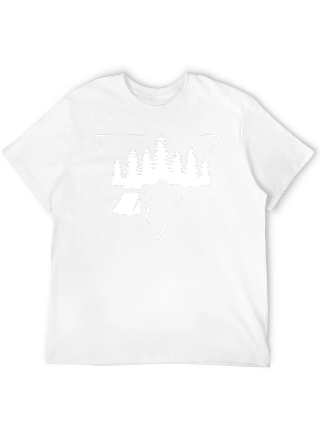 Camping T-Shirt: Pine Tree Tent Triangle Design