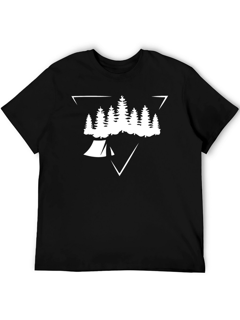 Camping T-Shirt: Pine Tree Tent Triangle Design