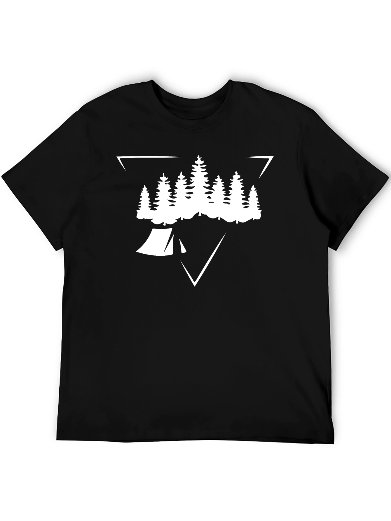 Camping T-Shirt: Pine Tree Tent Triangle Design