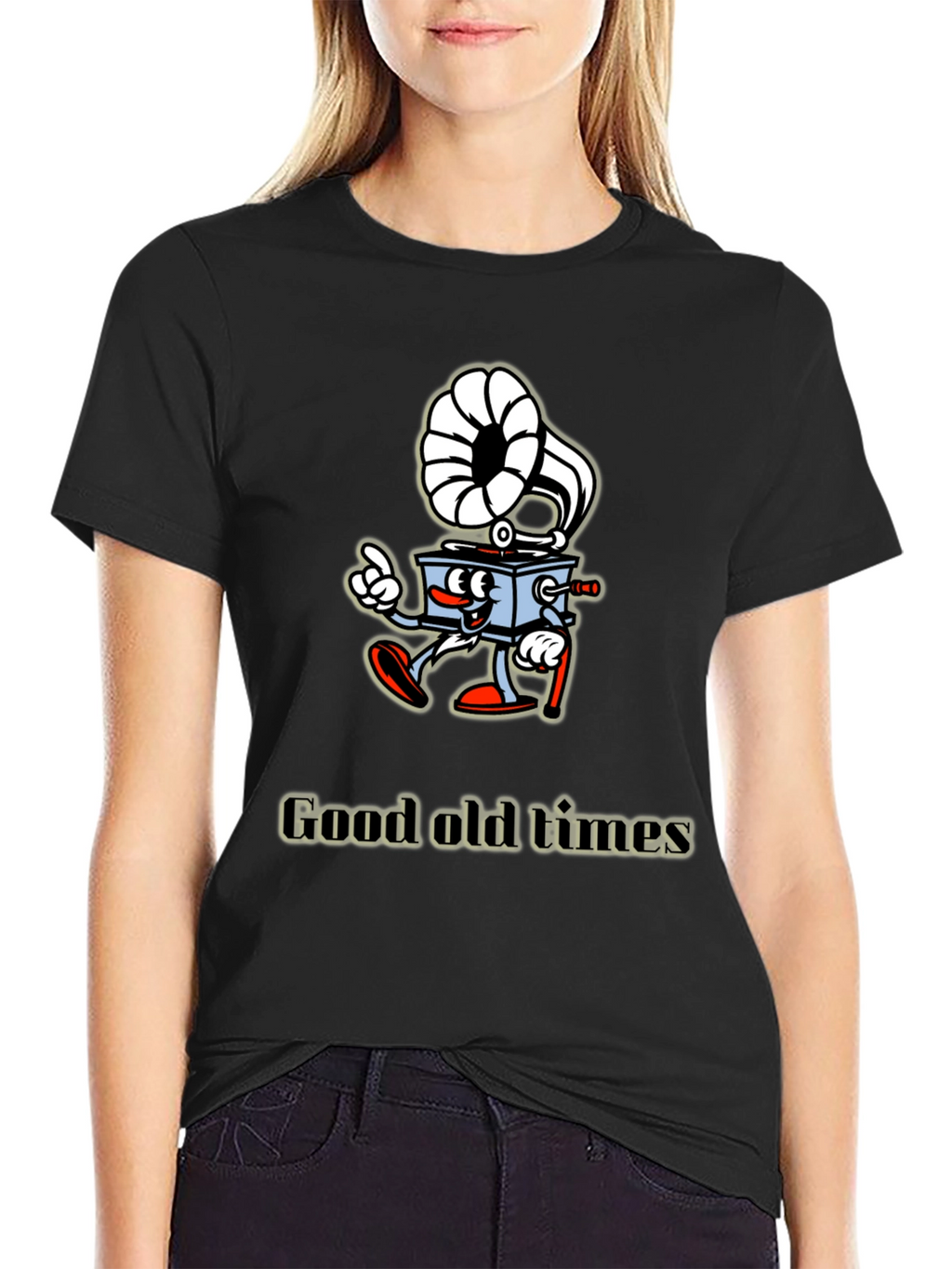 Retro Cartoon Gramophone T-Shirt
