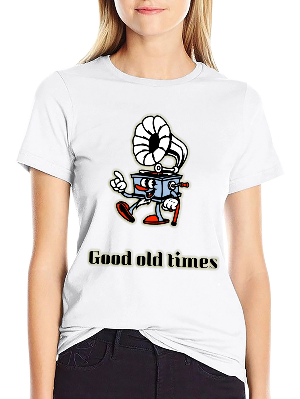 Retro Cartoon Gramophone T-Shirt