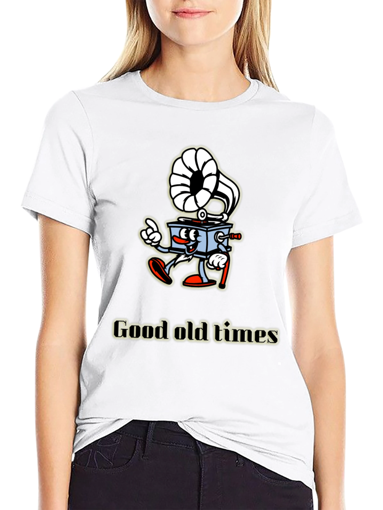 Retro Cartoon Gramophone T-Shirt