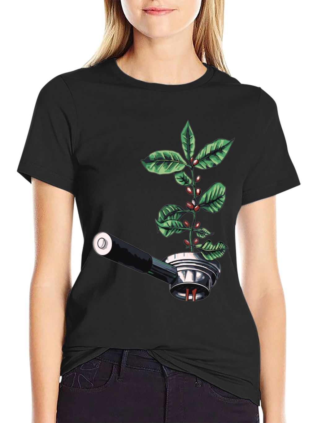 Coffee Plant Tee - Espresso Machine Sprout Design