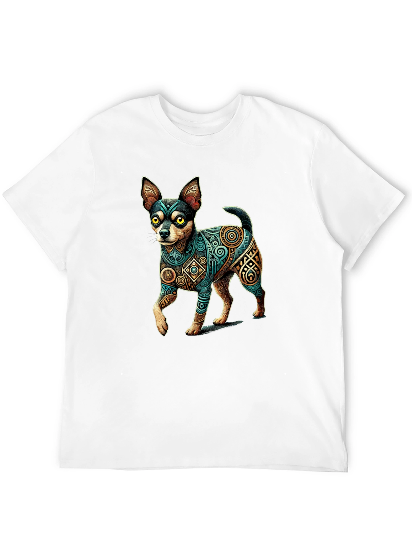 Aztec Dog Graphic Tee - Black T-Shirt