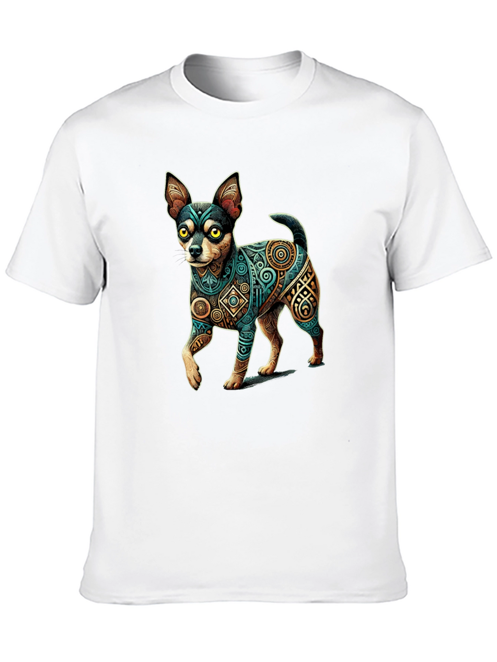 Aztec Dog Graphic Tee - Black T-Shirt