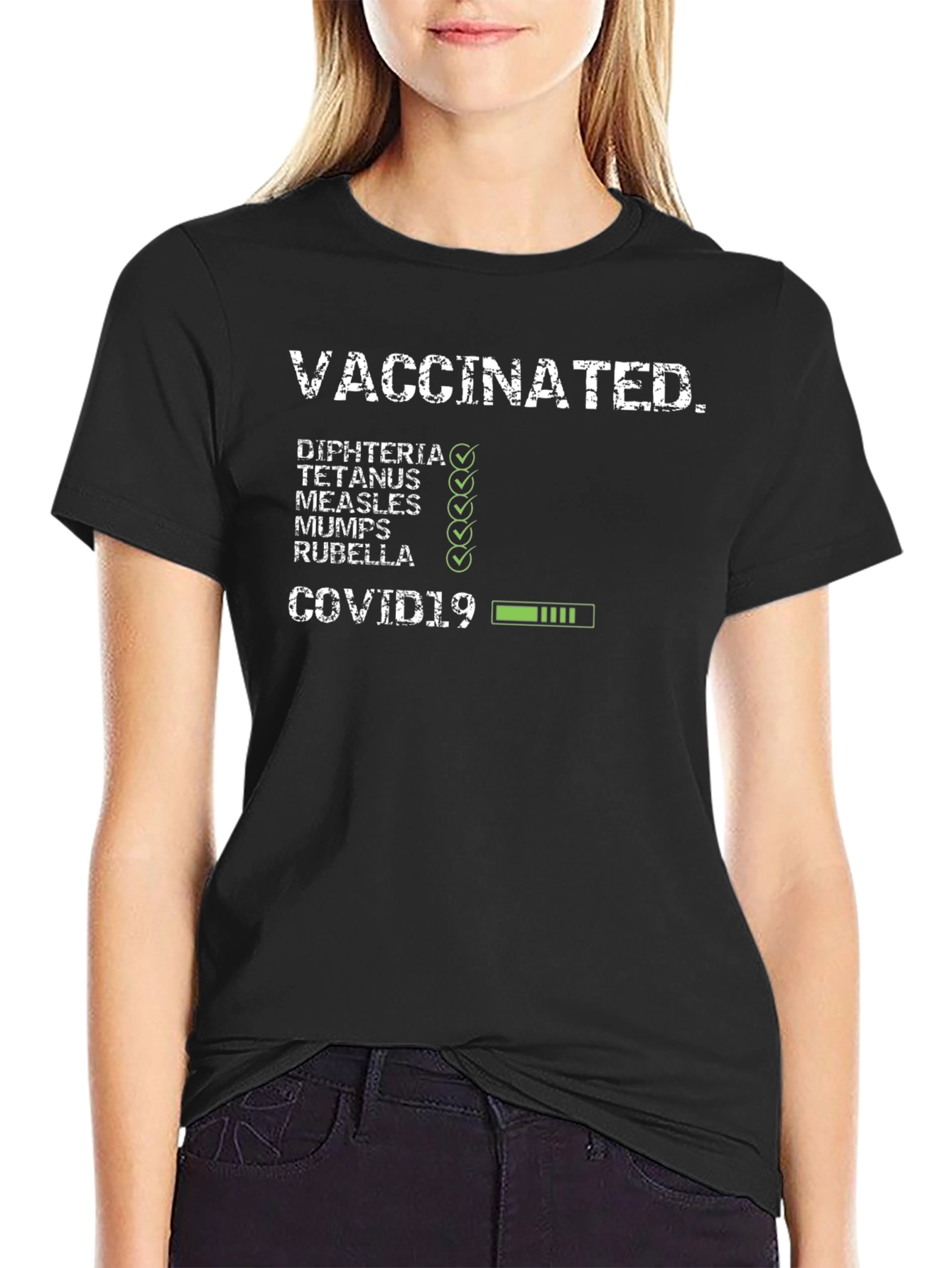 Vaccinated Checklist T-Shirt - Novelty Graphic Tee