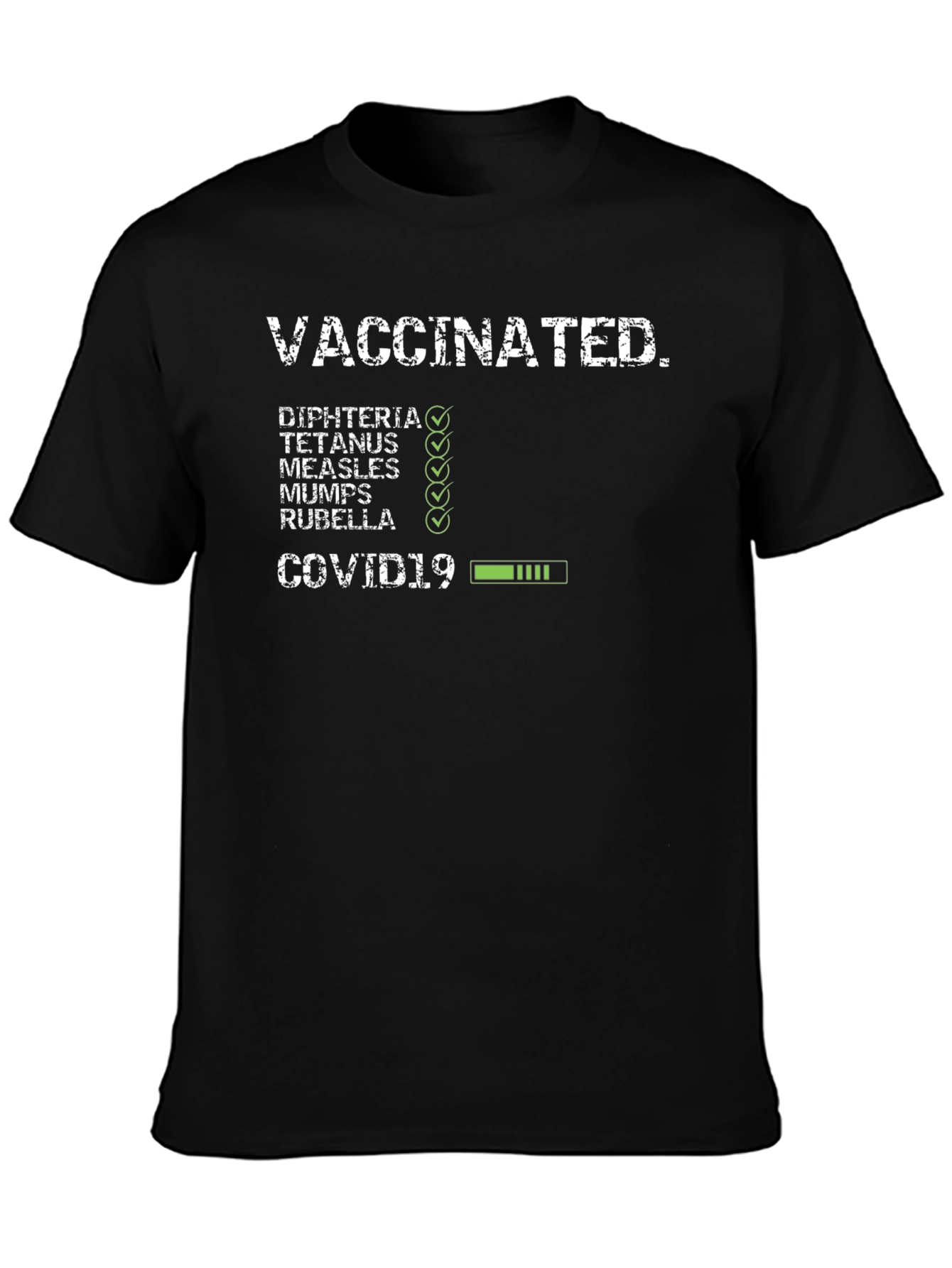 Vaccinated Checklist T-Shirt - Novelty Graphic Tee