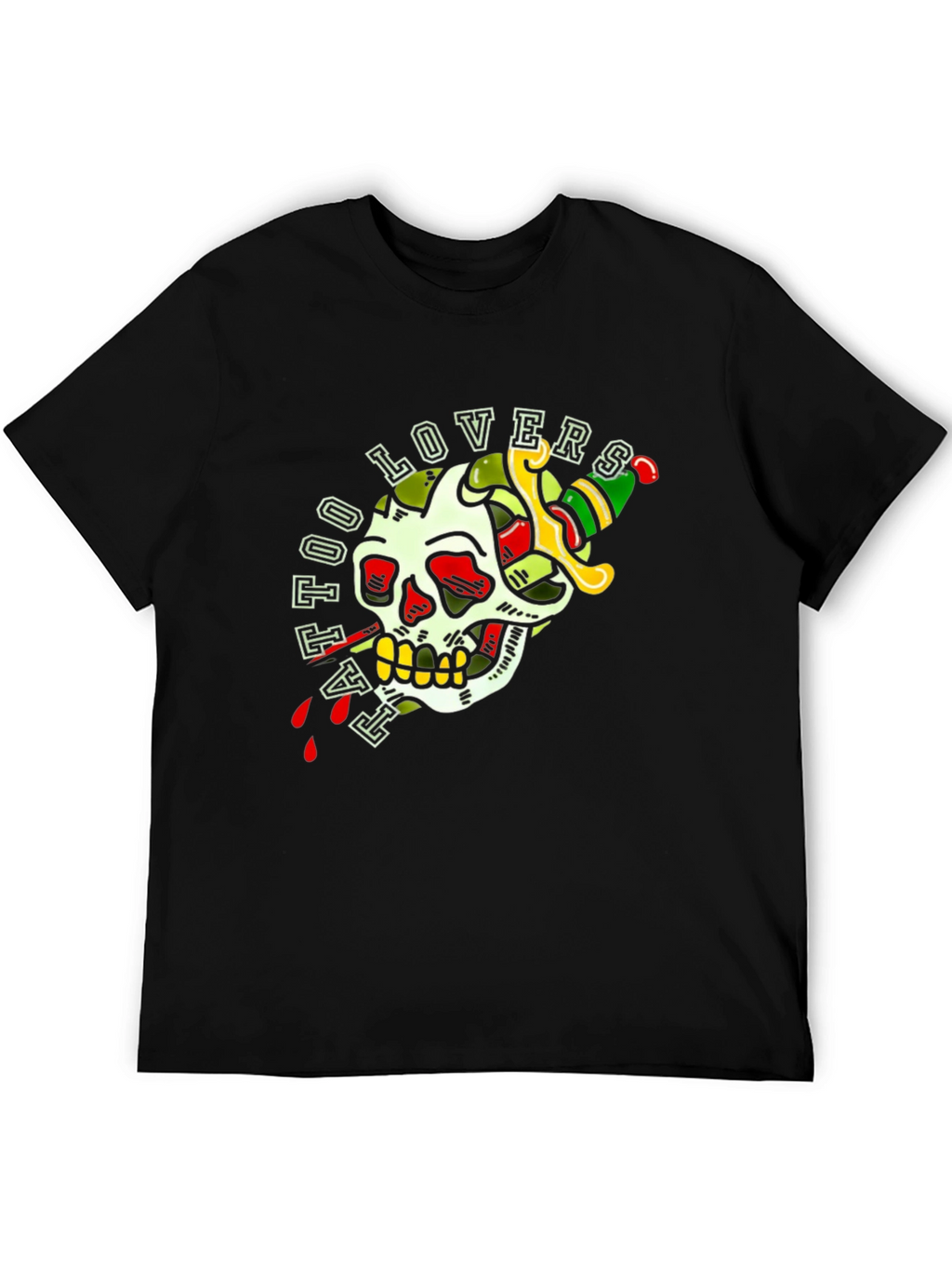 Tattoo Lovers Skull Dagger Graphic Tee