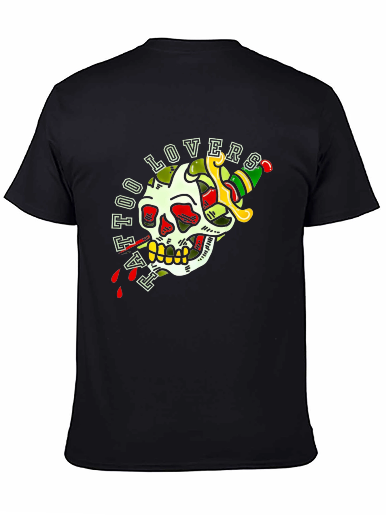 Tattoo Lovers Skull Dagger Graphic Tee