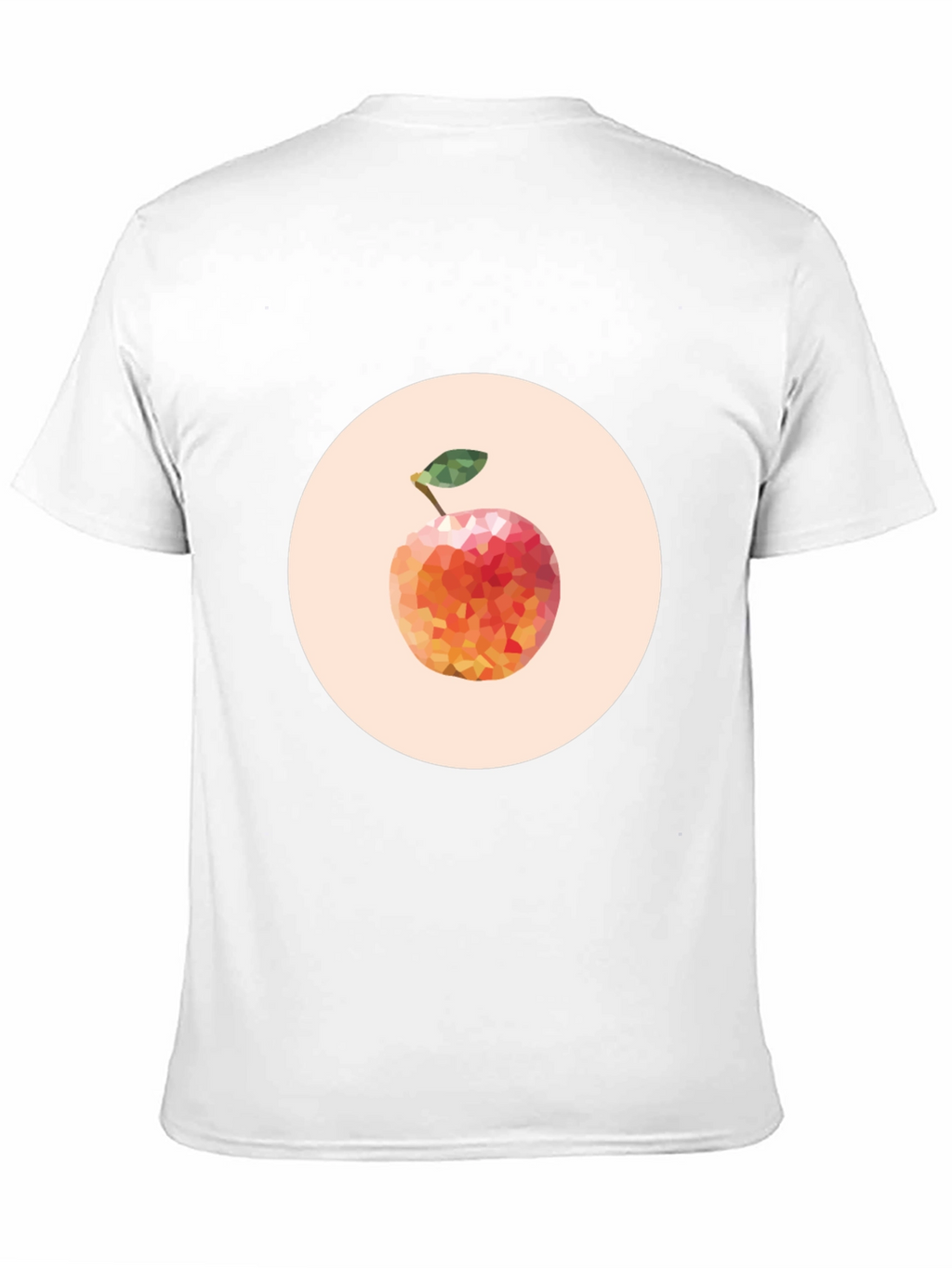 Geometric Peach Graphic Tee - Modern Fruit Design