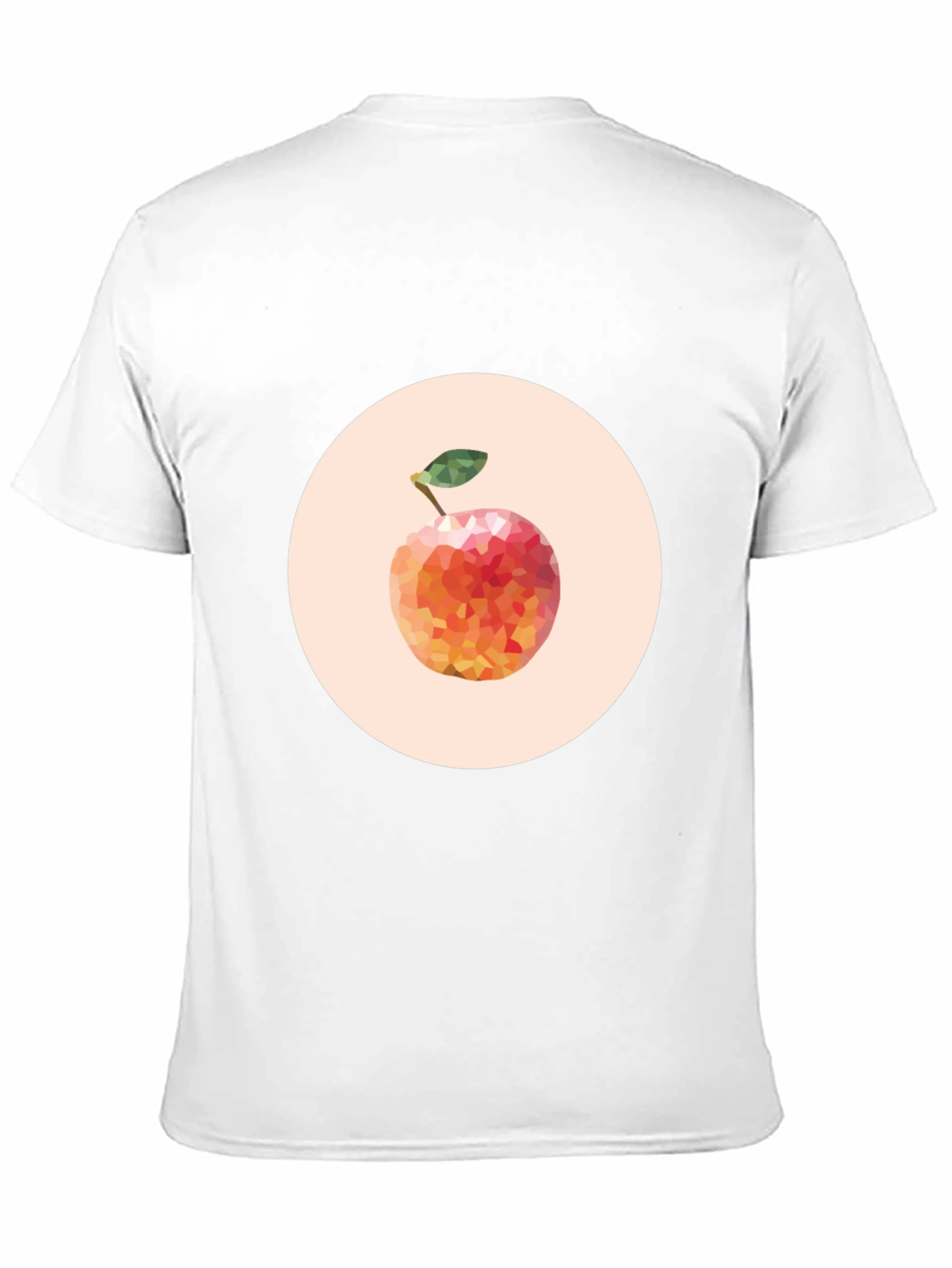 Geometric Peach Graphic Tee - Modern Fruit Design