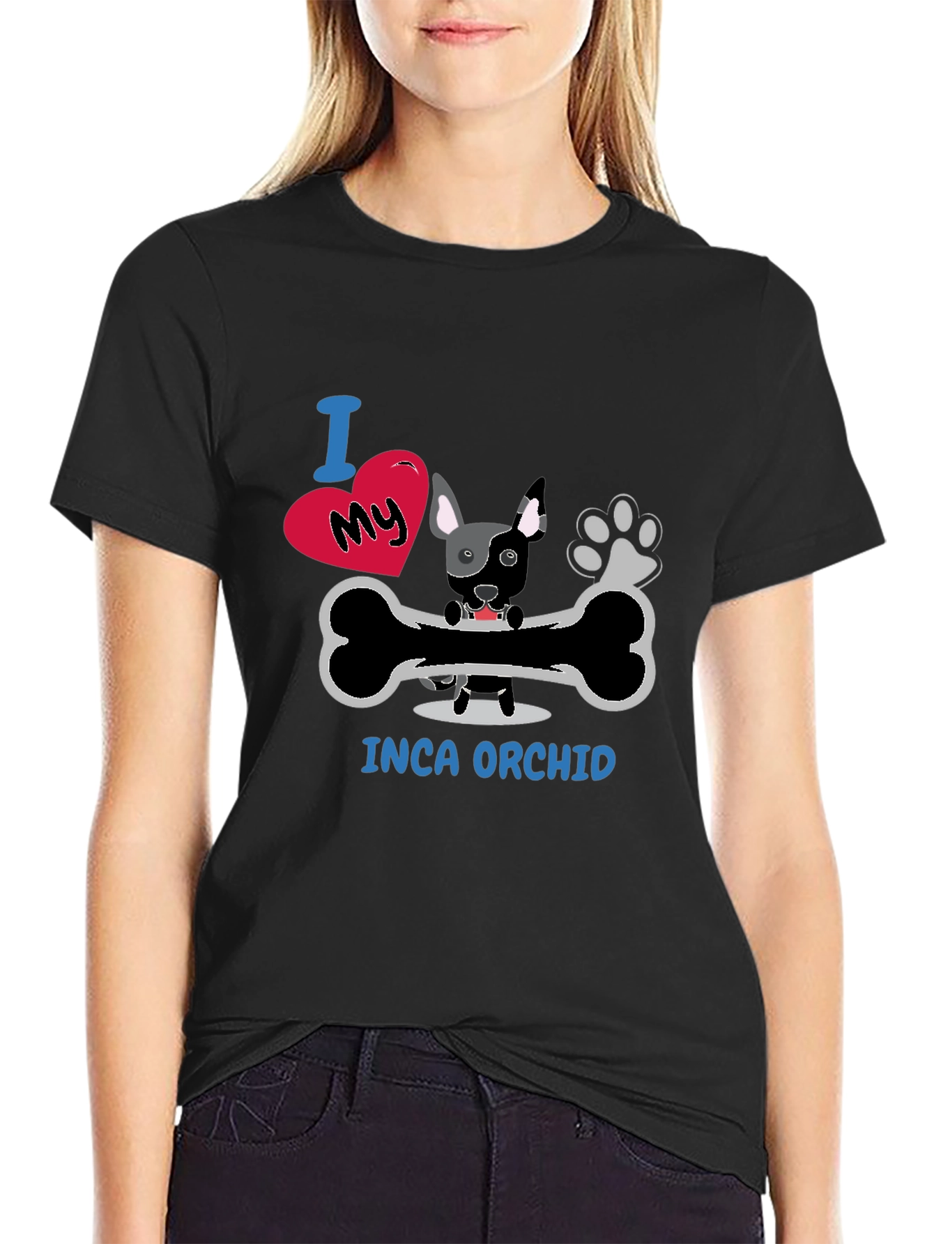 I Love My Inca Orchid Dog T-Shirt