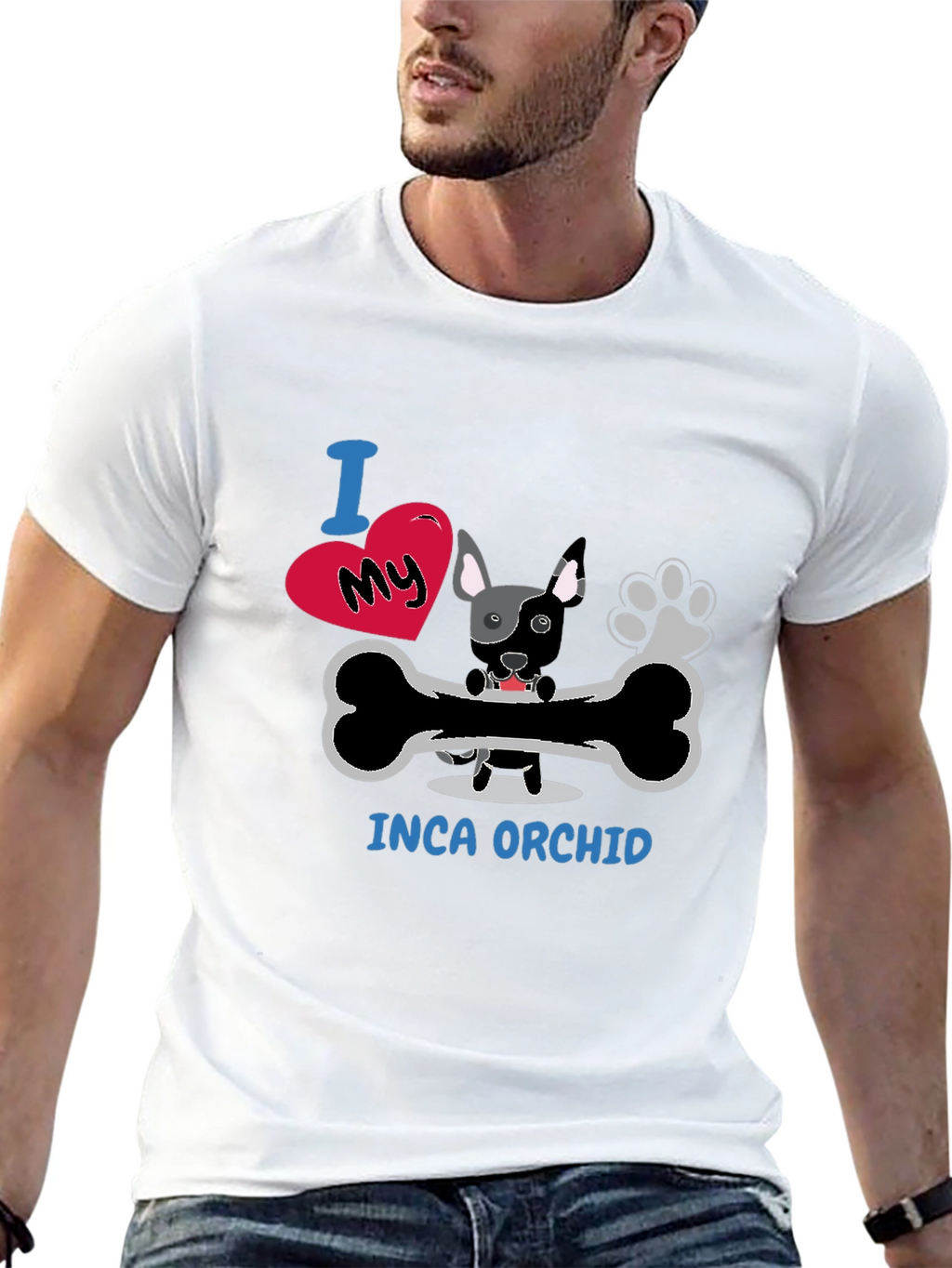I Love My Inca Orchid Dog T-Shirt