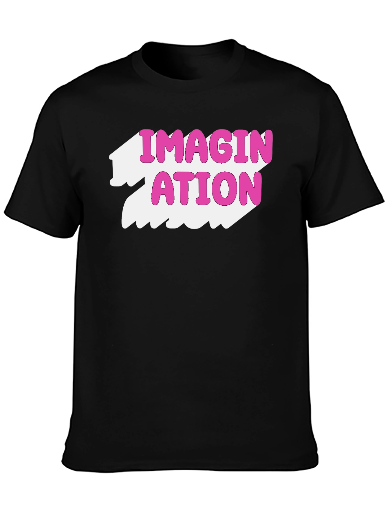 Imagination Graphic Tee - Pink on Black T-Shirt