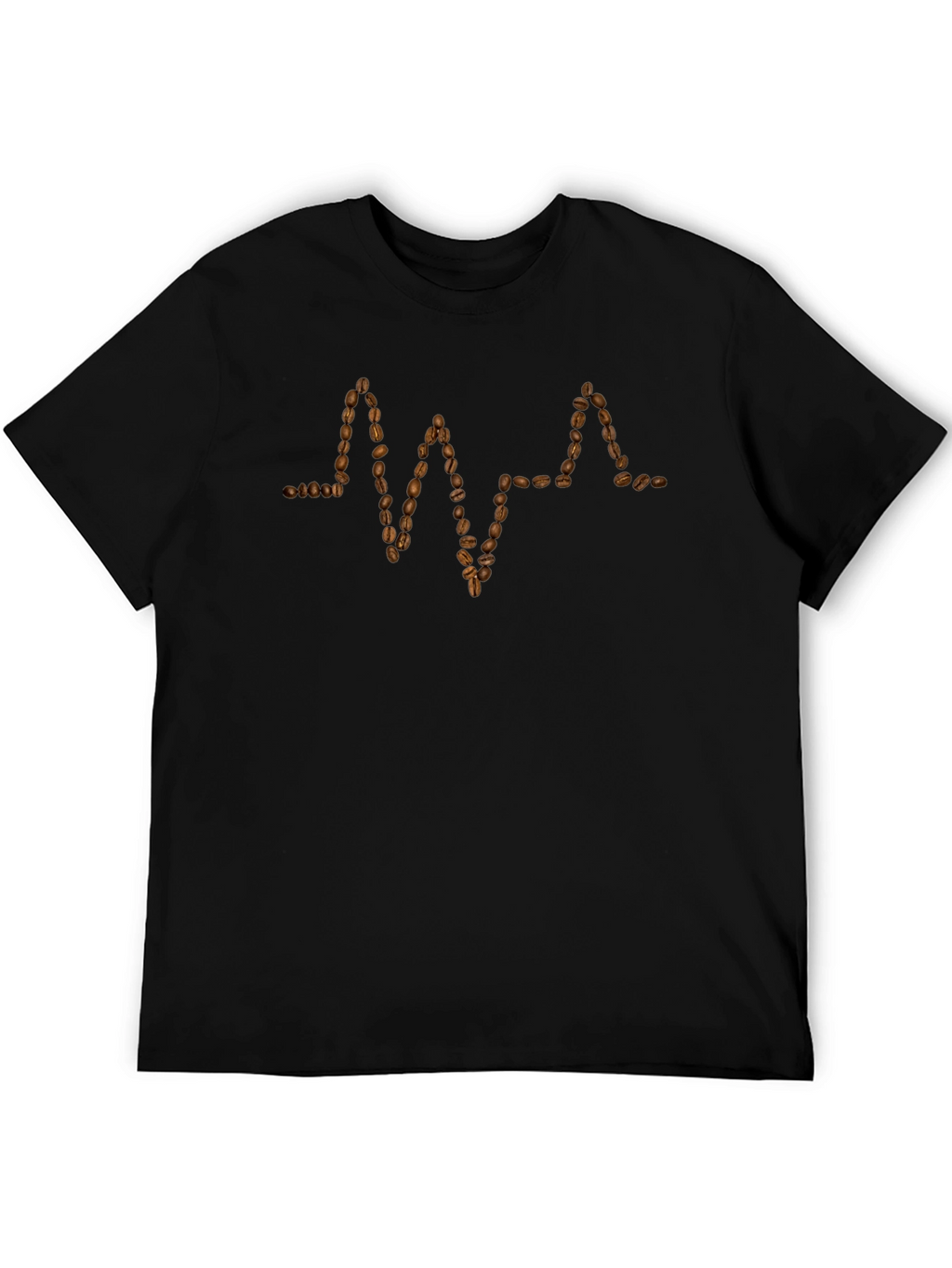Coffee Bean Heartbeat Graphic Tee - Black