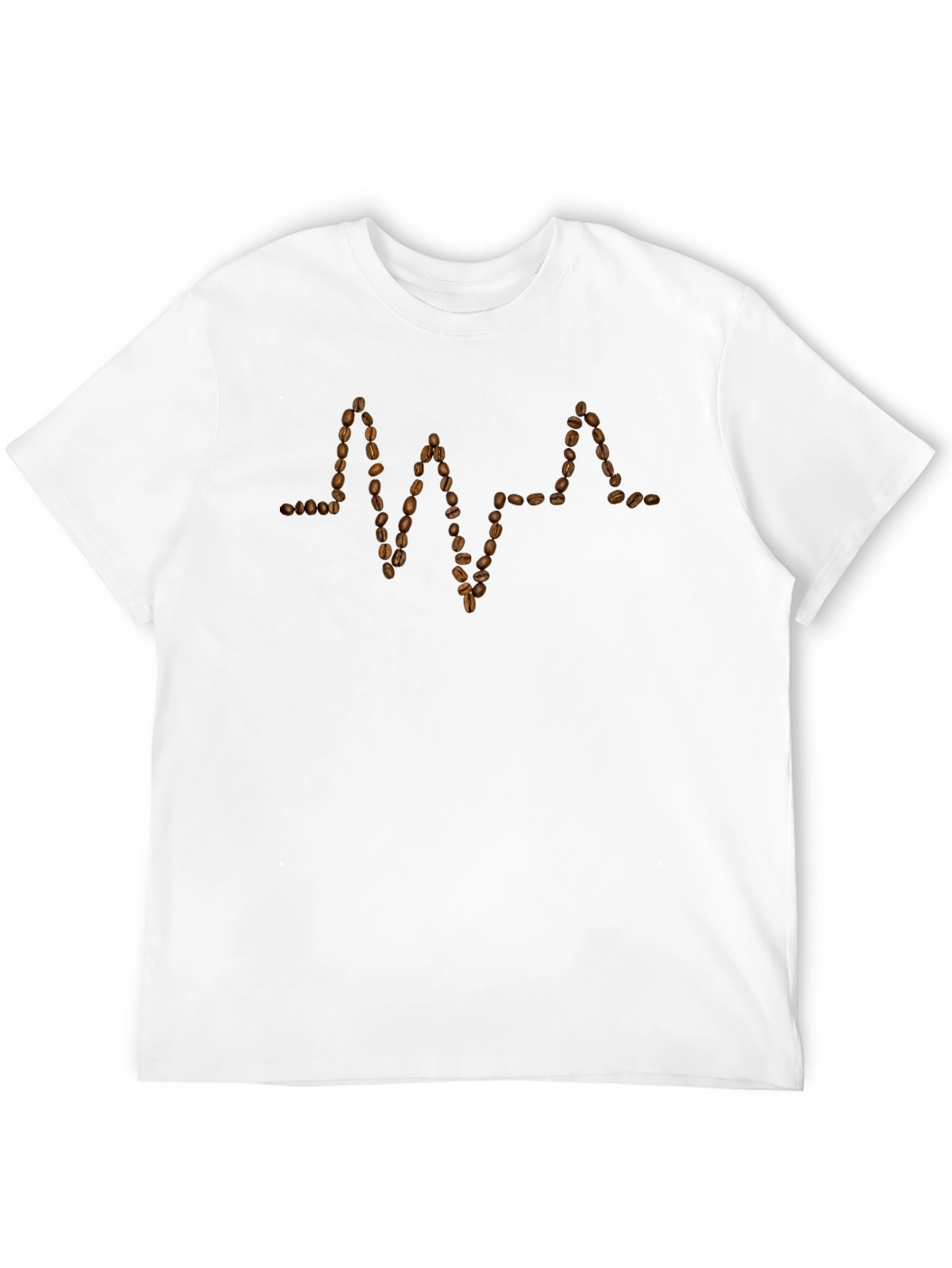 Coffee Bean Heartbeat Graphic Tee - Black