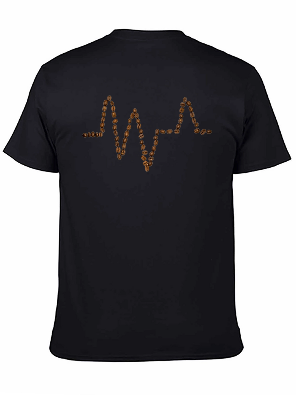 Coffee Bean Heartbeat Graphic Tee - Black