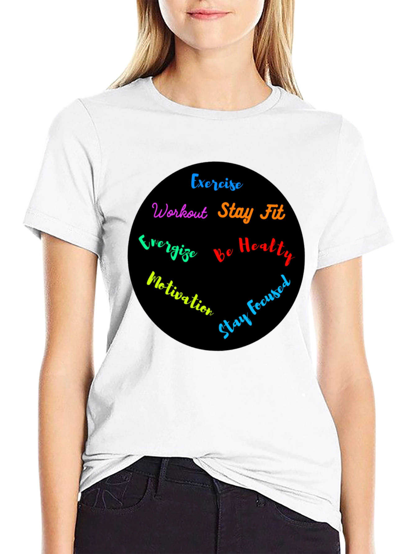Motivational Workout T-Shirt - Exercise Stay Fit Be Healthy