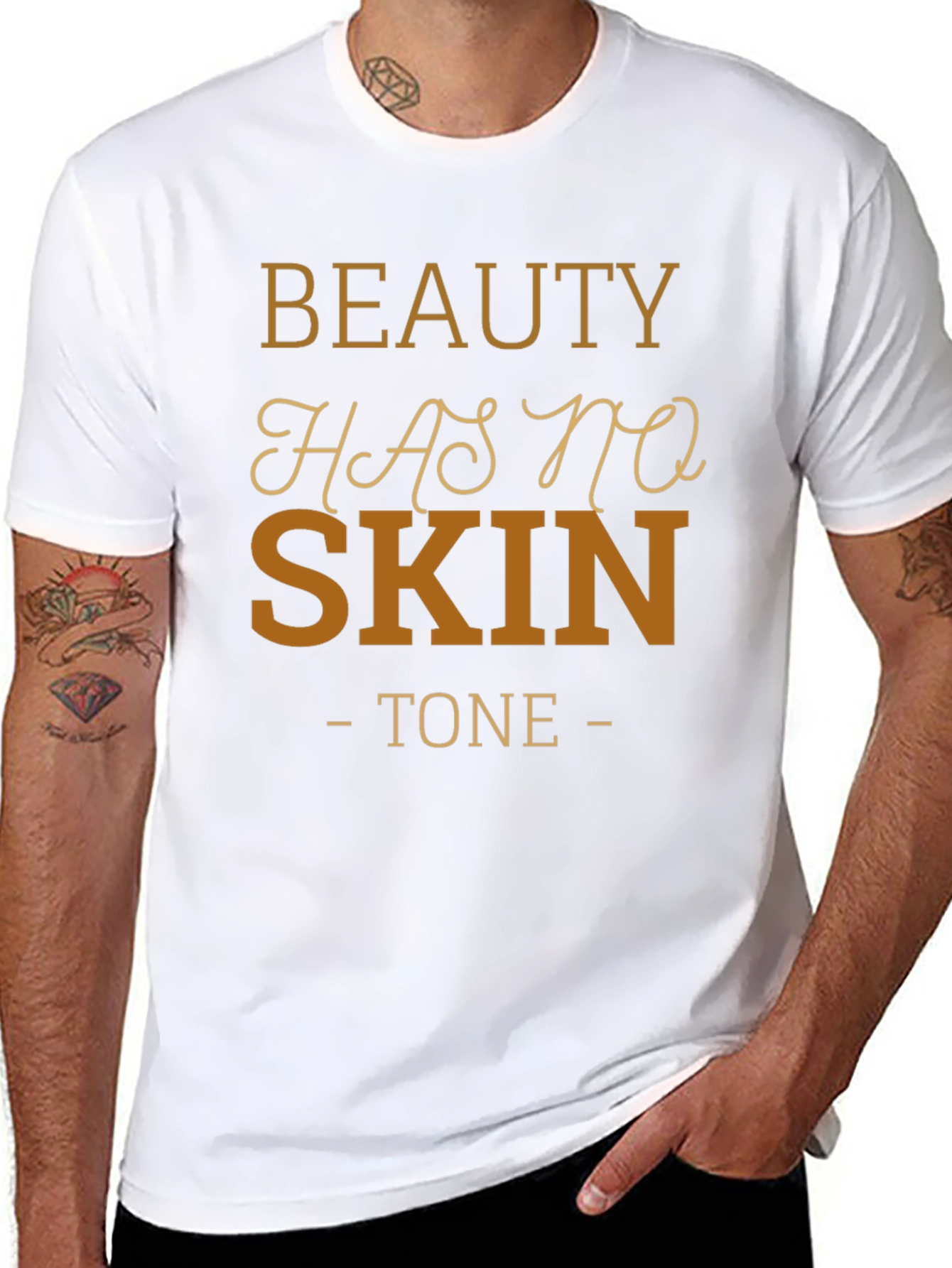 Beauty Has No Skin Tone Black T-Shirt