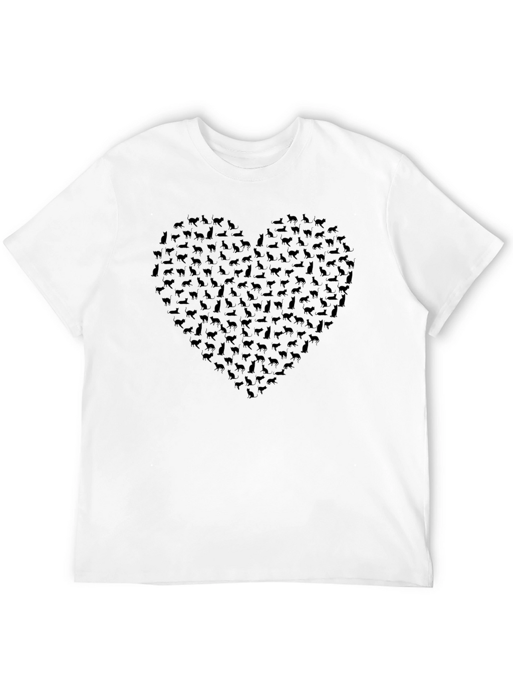 Heart of Cats Graphic Tee - Black Cotton T-Shirt