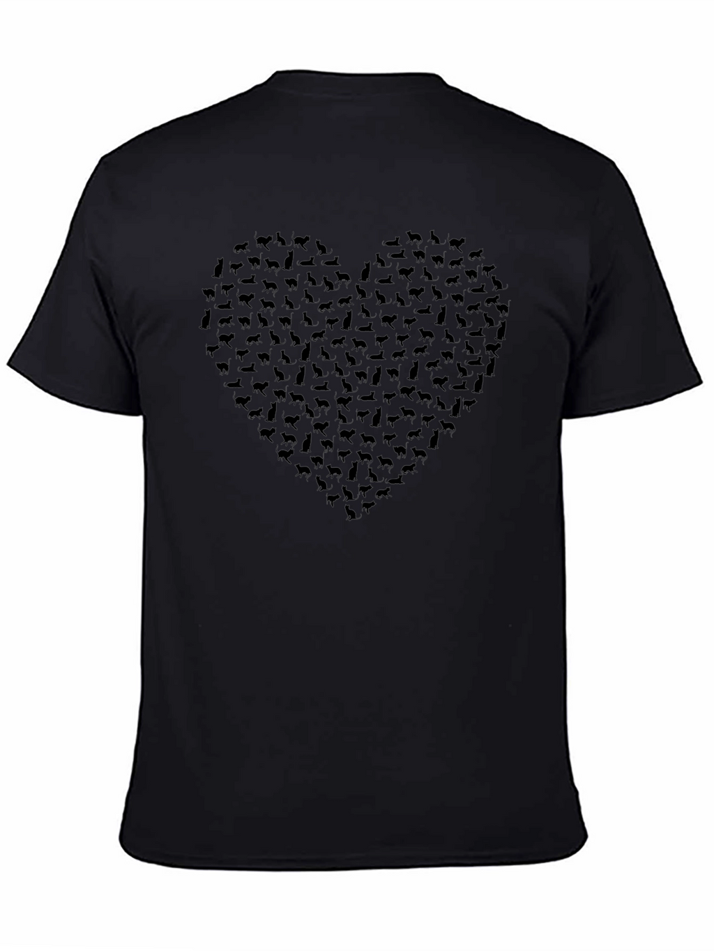 Heart of Cats Graphic Tee - Black Cotton T-Shirt