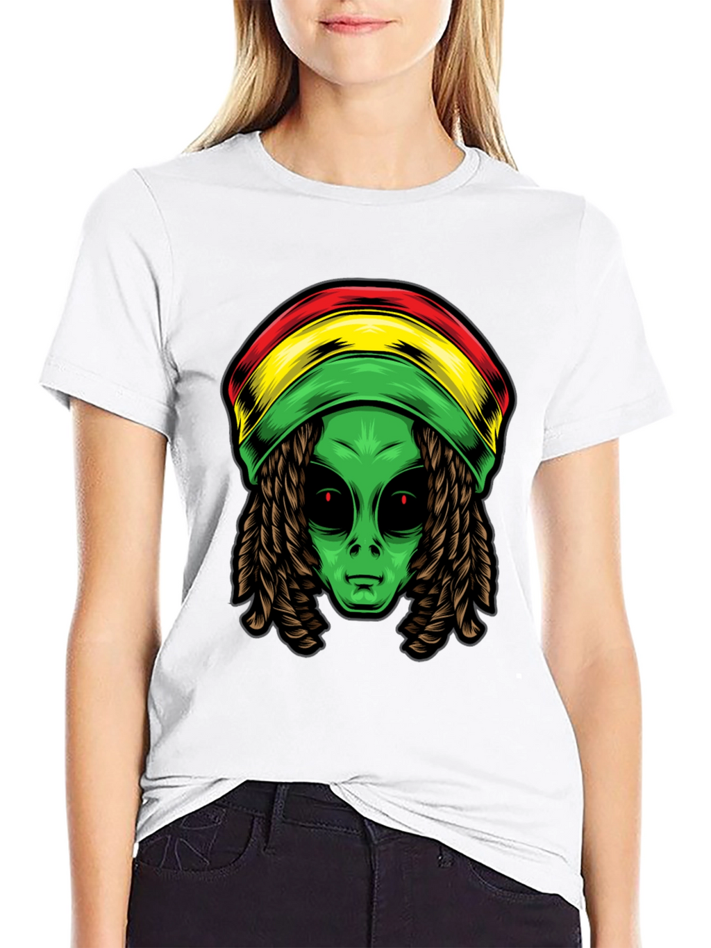 Rasta Alien T-Shirt - Cool Graphic Tee