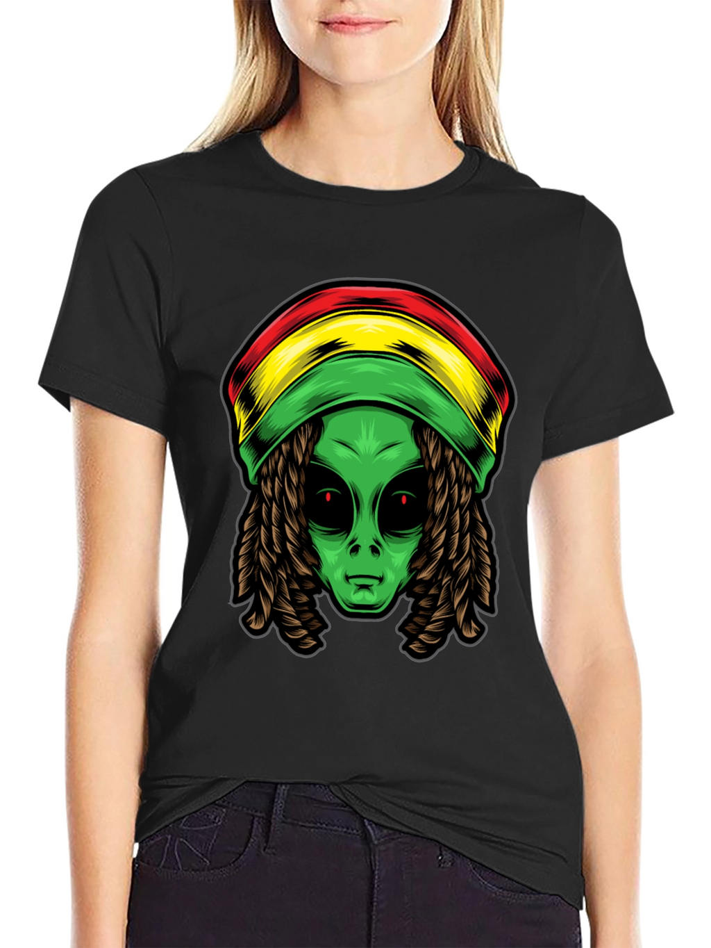 Rasta Alien T-Shirt - Cool Graphic Tee