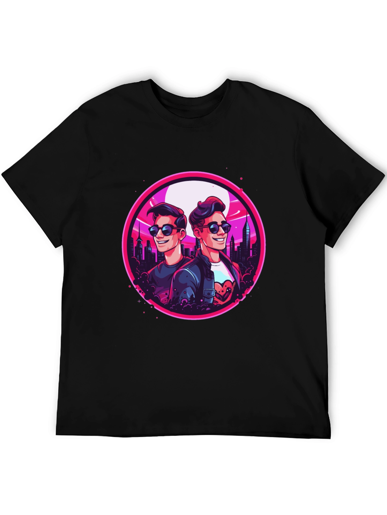 Retro Cityscape Cartoon Graphic T-Shirt