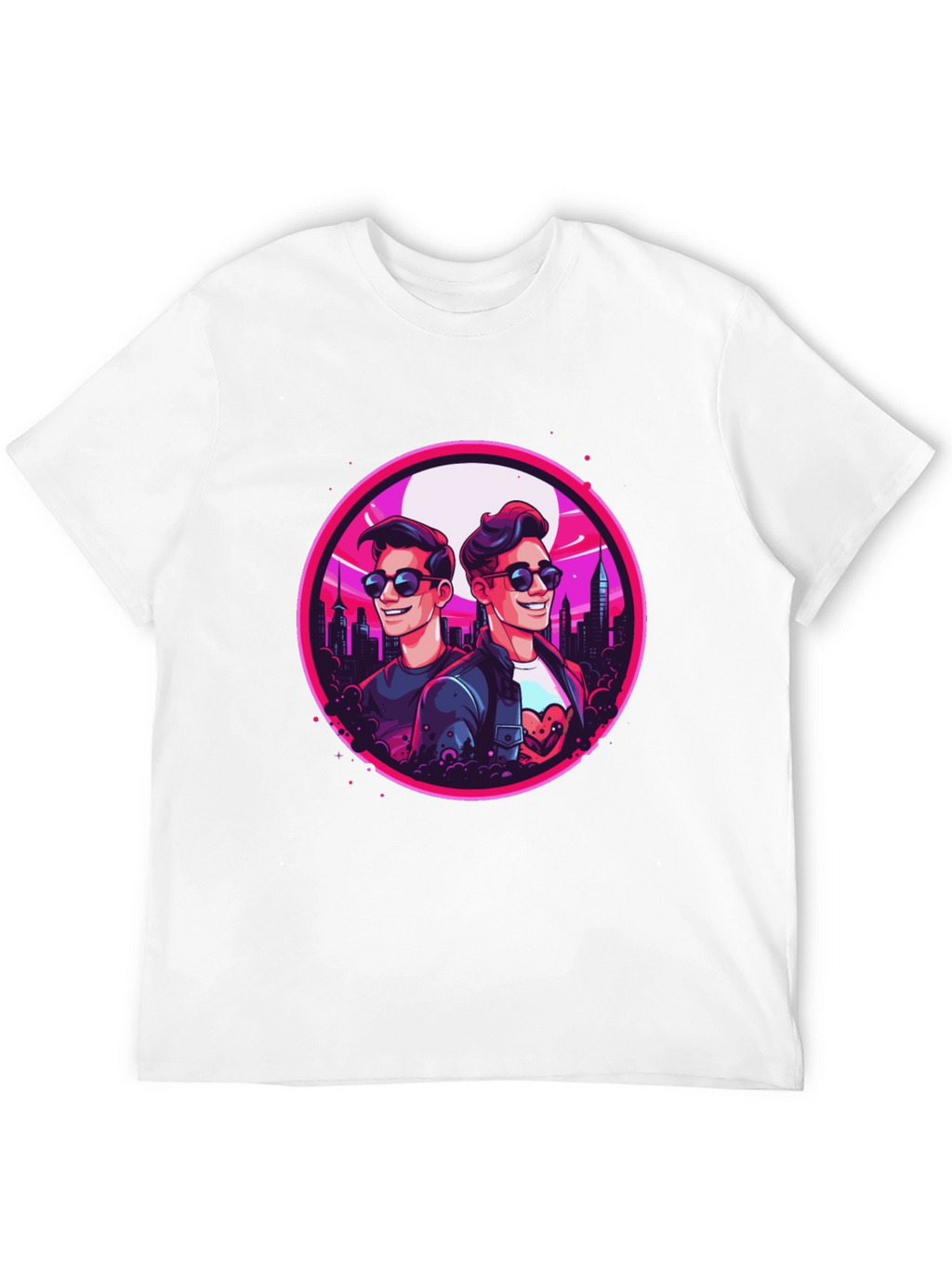Retro Cityscape Cartoon Graphic T-Shirt