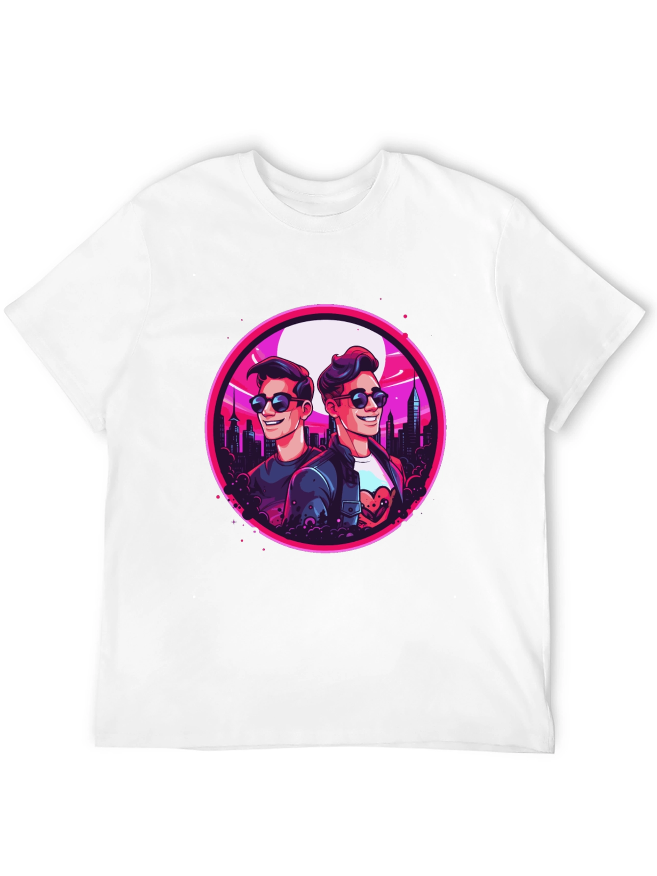 Retro Cityscape Cartoon Graphic T-Shirt