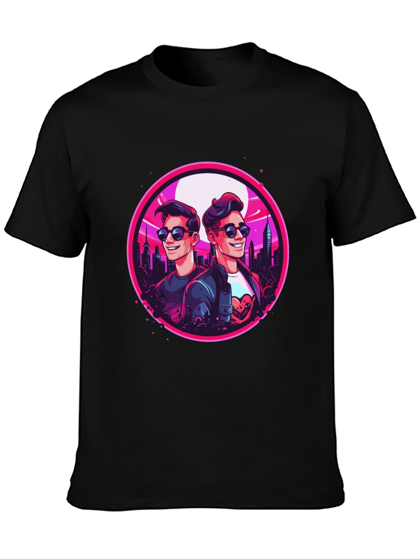 Retro Cityscape Cartoon Graphic T-Shirt